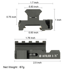 Heightening Quick Release Rail 20mm Base 50mm