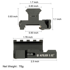 Heightening Quick Release Rail 20mm Base 50mm